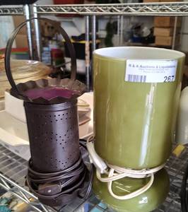 lot 267 image: LAMP AND CANDLE WARMER AS SHOWN.