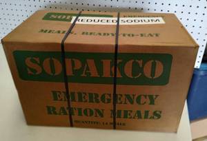 lot 278 image: SOPAKCO EMERGENCY RATION MEALS AS SHOWN.
