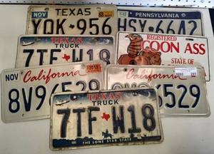 lot 285 image: LOT OF LICENSE PLATES AS SHOWN.