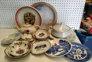 lot 289 image: LOT OF ASSORTED DISHES AS SHOWN.