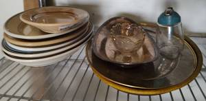 lot 323 image: ASSORTED PLATES AND MORE AS SHOWN.