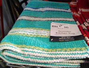 lot 345 image: (2) NEW, MAINSTAYS REVERSIBLE KITCHEN RUGS AS SHOWN. (SOLD 2 X THE MONEY)