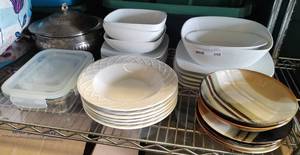 lot 358 image: LOT OF ASSORTED DISHES AS SHOWN.