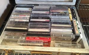 lot 361 image: LOT OF CASSETTES IN STORAGE BOX AS SHOWN.