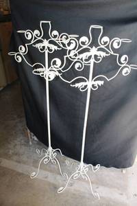 lot 13 image: (2) White Floor 5-votive candelabras (glass votive just for picture)