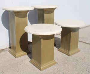 lot 24 image: (4) Square Pedestal Display stands with tops - Lightweight and easy to move, tops are just resting on top