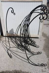 lot 32 image: (9) Metal Plant hangers painted black - 40.5 Tall x 17D x 14W