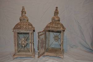 lot 182 image: (8) Antiqued Lanterns - 18x7x7