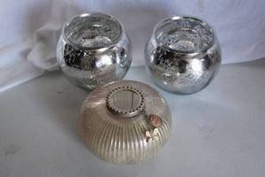 lot 160 image: Mercury Crackle Fish Bowls 6 Diameter