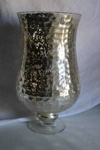 lot 167 image: (2) Large mercury glass vases - 16Tall x8W