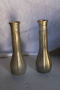 lot 161 image: (8) Gold painted narrow vases