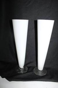 lot 228 image: (7) White Pilsner vases - 4x16
