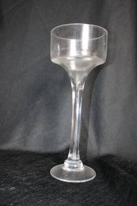 lot 203 image: (5) Clear long-stemmed candle holders - 4.5x12
