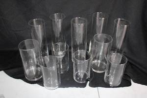 lot 250 image: Clear glass vases mixed sizes