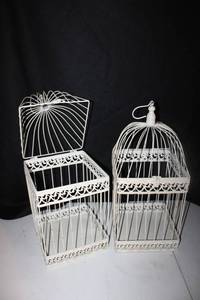 lot 270 image: (4) White birdcages