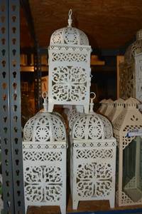lot 193 image: (8) White decorative lanterns -  7x18