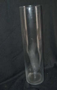 lot 261 image: (7) Clear round vases - 5.5x24