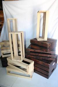 lot 128 image: Decorative Wood Crates and CD holders - Mixed sizes