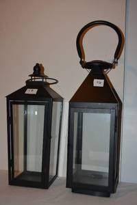 lot 68 image: (14) Decorative Black Lanterns, 2 styles as shown