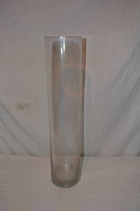 lot 92 image: (6) Clear Glass Vases - 5W x 22 Tall
