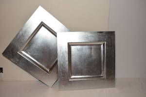 lot 72 image: (55) 12 Square Silver Charger Plates