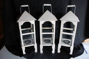 lot 204 image: (3) White Lanterns - 9x9x24