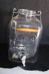 lot 284 image: (2) Glass jar Drink Dispensers