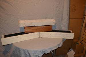 lot 129 image: (4) Wooden decorative planters see pictures for dimensions