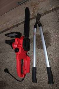lot 13 image: Craftsman Electric Chainsaw (only slightly used) and Ace Lopper Pruning shears
