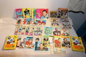 lot 15 image: 68, 69, 70 & 72 Topps Football Cards as shown in pictures