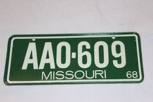 lot 42 image: Vintage 1968 Bicycle Toy Liscense Plate, Mint unused Condition