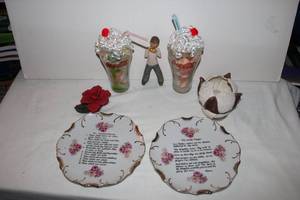lot 74 image: Home Decor Items, Coca Cola Glasses, Willow Tree Figurine and more, See Pictures