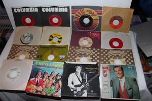 lot 88 image: Selection of 45 records with only sleeves, no covers