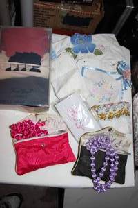 lot 211 image: Selection of Previously Loved Hankerchiefs and Costume Jewlery as shown in Pictures