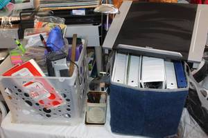 lot 252 image: Office Supplies, includes a large amount of paper and Binders and much more