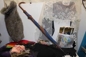 lot 287 image: Silk Scarfs, Dog Fur Coat, Leather riding Gloves, Satin formal Gloves and more