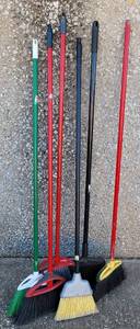 lot 28 image: LOT OF BROOMS AS SHOWN.