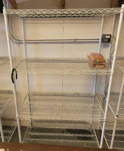 lot 37 image: METRO-STYLE WIRE SHELVING UNIT AS SHOWN. CONTENTS NOT INCLUDED. (DELAYED PICK UP -- AFTER 200 P.M.)