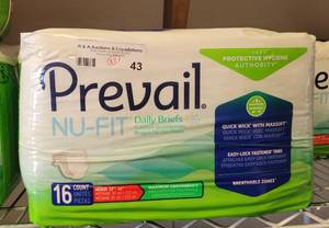 lot 43 image: (3) NEW PACKS OF PREVAIL NU-FIT DAILY BRIEFS SIZE M, 16CT EACH. (SOLD 3 X THE MONEY)