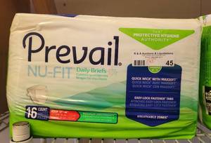 lot 45 image: (3) NEW PACKS OF PREVAIL NU-FIT DAILY BRIEFS SIZE M, 16CT EACH. (SOLD 3 X THE MONEY)