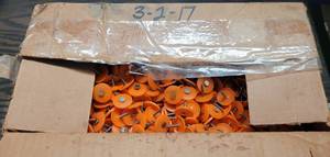 lot 53 image: BOX LOT OF ORANGE TOP TAR PAPER NAILS AS SHOWN.