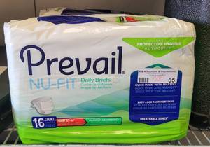 lot 65 image: (3) NEW PACKS OF PREVAIL NU-FIT DAILY BRIEFS SIZE M, 16CT EACH. (SOLD 3 X THE MONEY)