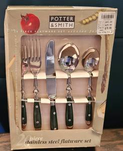 lot 67 image: POTTER & SMITH 20 PIECE FLATWARE SET IN BOX AS SHOWN.