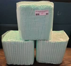 lot 84 image: (3) NEW PACKS OF ADULT DIAPERS AS SHOWN. (SOLD 3 X THE MONEY)