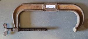lot 97 image: LARGE SIZE C CLAMP AS SHOWN. SHOP MADE.