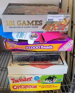 lot 111 image: LOT OF ASSORTED BOARD GAMES AS SHOWN.