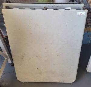 lot 121 image: (2) PLASTIC FLODING TABLES AS SHOWN. (SOLD 2 X THE MONEY)