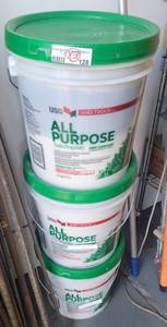 lot 128 image: (3) ALL PURPOSE JOINT COMPOUND PAILS AS SHOWN. (SOLD 3 X THE MONEY)