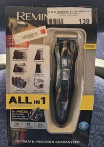 lot 139 image: REMINGTON ALL-IN-ONE GROOMING KIT IN PACKAGE AS SHOWN.