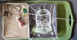 lot 145 image: LOT OF PAINTING SUPPLIES AS SHOWN.